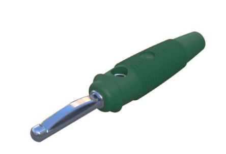 Hirschmann Test & Measurement Green Male Banana Connector, 4 mm Connector, Solder Termination, 16A, 60V dc, Nickel [930058104]; 280-8730