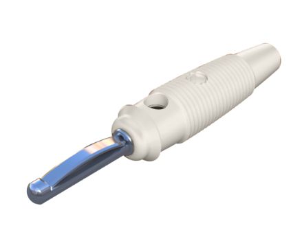 Hirschmann Test & Measurement White Male Banana Connector, 4 mm Connector, Screw Termination, 16A, 60V dc, Nickel [930058107]; 280-8732