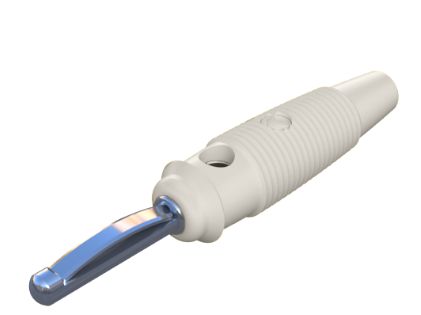 Hirschmann Test & Measurement White Male Banana Connector, 4 mm Connector, Solder Termination, 30A, 60V dc, Nickel [930061107]; 280-8740