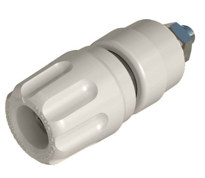 Hirschmann Test & Measurement 35A, White Binding Post With Brass Contacts and Nickel Plated - 8mm Hole Diameter [930103107]; 280-8751