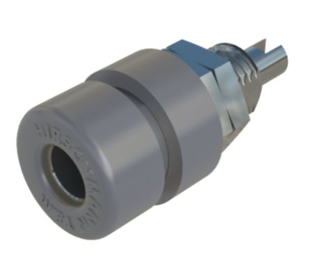Hirschmann Test & Measurement Grey Female Banana Connector, 4 mm Connector, M6 Thread, Solder Termination, 32A, 60V dc, [930166106]; 280-8758