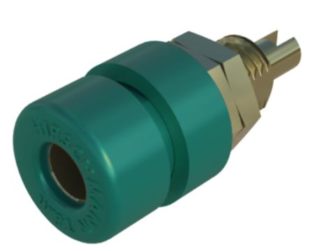 Hirschmann Test & Measurement Green Female Banana Connector, 4 mm Connector, M6 Thread, Solder Termination, 32A, 60V [930166704]; 280-8766