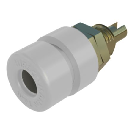 Hirschmann Test & Measurement White Female Banana Connector, 4 mm Connector, M6 Thread, Solder Termination, 32A, 60V [930166707]; 280-8769