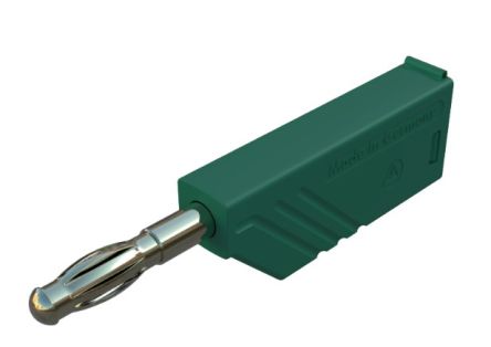 Hirschmann Test & Measurement Green Male Banana Connector, 4 mm Connector, Screw Termination, 24A, 60V dc, Gold Plating [934100704]; 280-8967