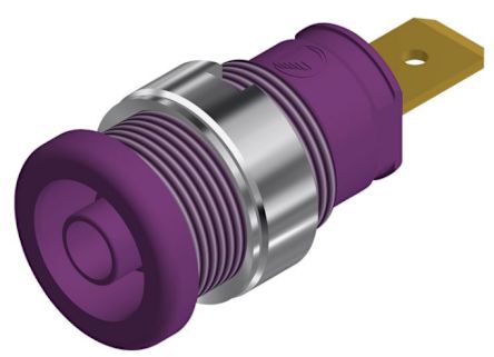 Hirschmann Test & Measurement Violet Male Banana Connector, 4 mm Connector, Tab Termination, 32A, 1kV, Gold Plating [972356109]; 280-9032