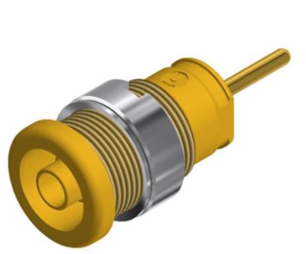 Hirschmann Test & Measurement Yellow Female Banana Connector, 4 mm Connector, Solder Termination, 24A, 1kV, Gold Plating [972359103]; 280-9038