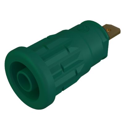 Hirschmann Test & Measurement Green Female Banana Connector, 4 mm Connector, Tab Termination, 24A, 1kV, Gold Plating [972361104]; 280-9044