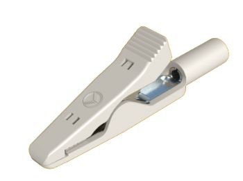 Hirschmann Test & Measurement Crocodile Clip 2 mm Crocodile Clip Connection, Bronze Contact, 8A, White [973584107]; 280-9065