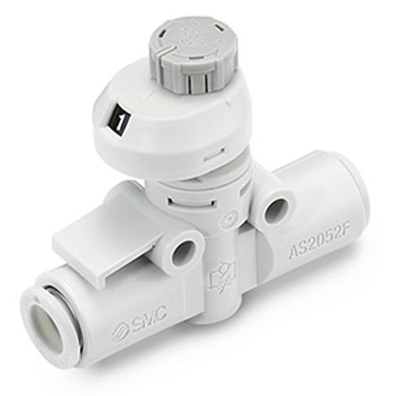 SMC AS Series Speed Controller, 6mm Tube Inlet Port x 6mm Tube Outlet Port [AS1002FS-06]; 280-9126