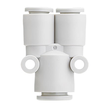 SMC KQ2 Series Union Y, Push In 16 mm to Push In 12 mm, Tube-to-Tube Connection Style [KQ2U12-16A]; 281-0564
