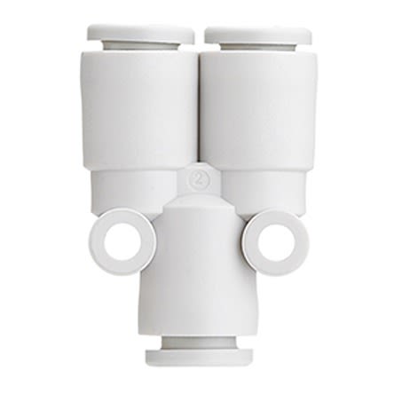 SMC KQ2 Series Union Y, Push In 3.2 mm to Push In 3.2 mm, Tube-to-Tube Connection Style [KQ2U23-00A]; 281-0567