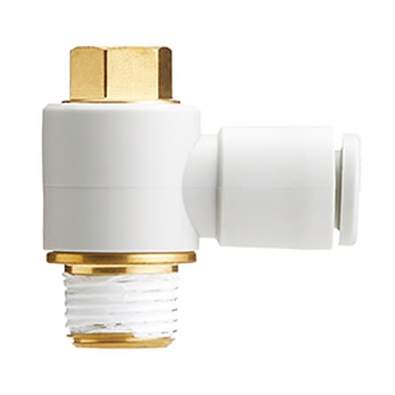 SMC KQ2 Series Elbow Fitting, M5 x 0.8 to Push In 4 mm, Threaded-to-Tube Connection Style [KQ2V04-M5N]; 281-0568