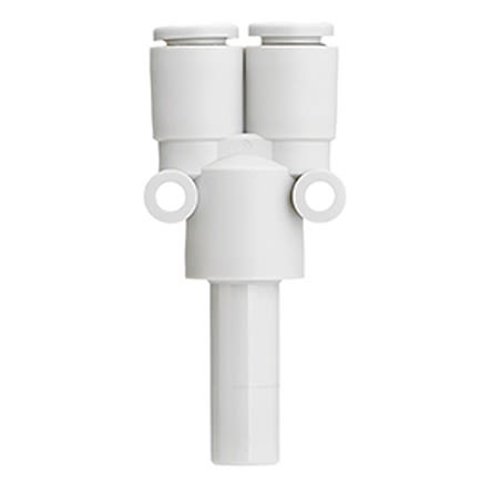 SMC KQ2 Series Y Fitting, Push In 4 mm to Push In 4 mm, Tube-to-Tube Connection Style [KQ2X04-06A]; 281-0580