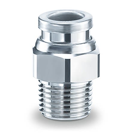 SMC KQB2 Series Male Connector, M5 x 0.8 to Push In 6 mm, Threaded-to-Tube Connection Style [KQB2H06-M5]; 281-0598