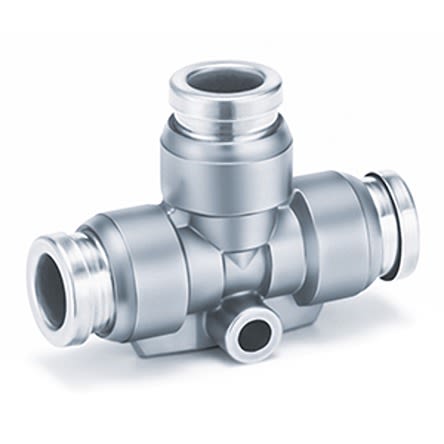 SMC KQB2 Series Union Tee, Push In 12 mm to Push In 12 mm, Tube-to-Tube Connection Style [KQB2T12-00]; 281-0623