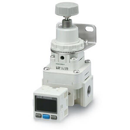 SMC G 1/4 Regulator - 0.01MPa to 0.8MPa, 1/4 in, 1Mpa max. input [IR2020-F02-A]; 281-0735