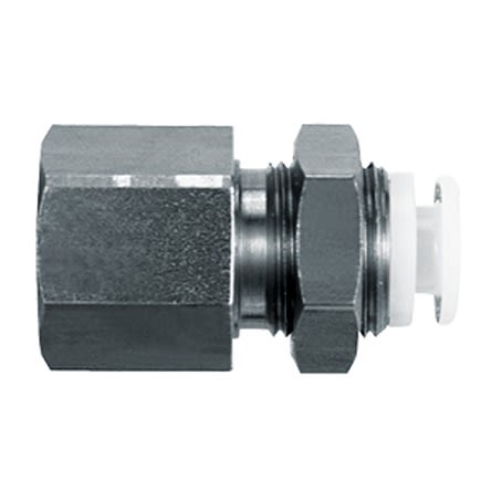 SMC KGE Series Bulkhead Threaded-to-Tube Adaptor, Rc 1/8 to Push In 6 mm, Threaded-to-Tube Connection Style [KGE06-01]; 281-0771