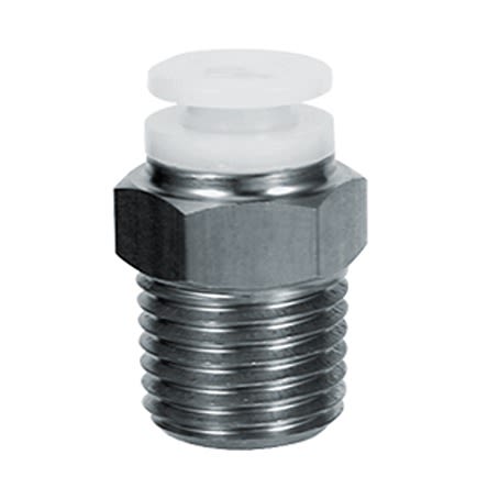 SMC KG Series Male Connector, R 1/2 to Push In 12 mm, Threaded-to-Tube Connection Style [KGH12-04S]; 281-0776
