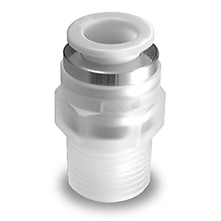 SMC KP Series Male Connector, R 1/8 to Push In 8 mm, Threaded-to-Tube Connection Style [KPH08-01]; 281-0830