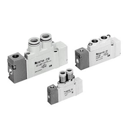 SMC 5/2 Solenoid Valve - Solenoid One-Touch Fitting 4 mm SY3000 Series [SYA5220-C4]; 281-0959