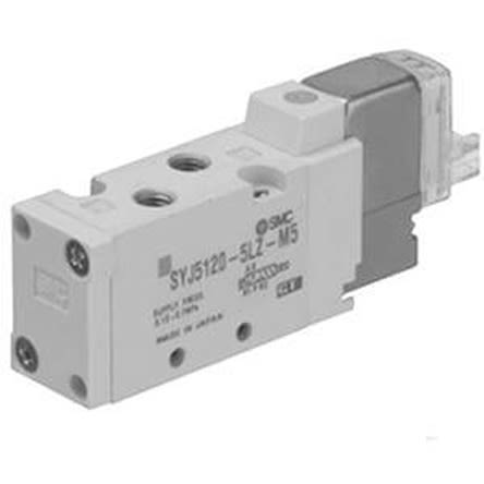 SMC 2 position single solenoid Solenoid Pilot Valve - Air One-Touch Fitting 4 mm SYJ5000 Series 24V dc [SYJ5120-5LOU-C4-Q]; 281-0962
