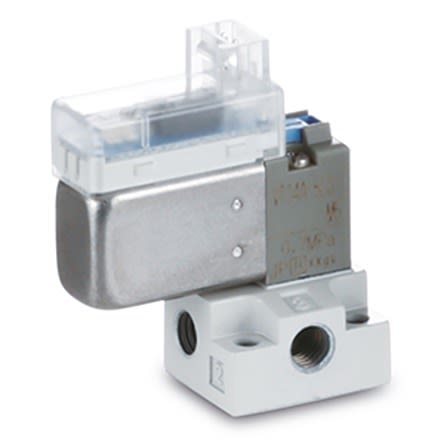 SMC Normally Closed Solenoid Valve - Air V100 Series 24V dc [V114A-5MOU]; 281-1028