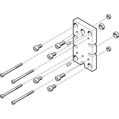 Festo Adapter HAPG-77, For Use With Pneumatic Cylinder & Actuator [HAPG-77]; 281-1287