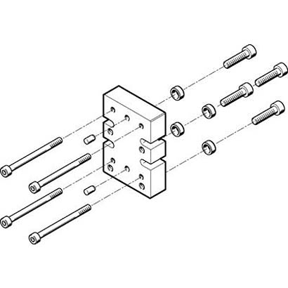 Festo Adapter HAPG-82, For Use With Pneumatic Cylinder & Actuator [HAPG-82]; 281-1293