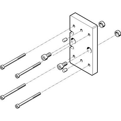 Festo Adapter HAPG-85, For Use With Pneumatic Grippers [HAPG-85]; 281-1296