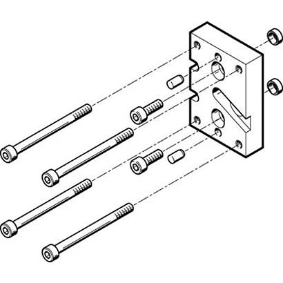 Festo Adapter HAPG-SD2-25, For Use With Pneumatic Grippers [HAPG-SD2-25]; 281-1327