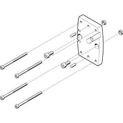Festo Adapter HAPG-SD2-28, For Use With Pneumatic Cylinder & Actuator [HAPG-SD2-28]; 281-1331