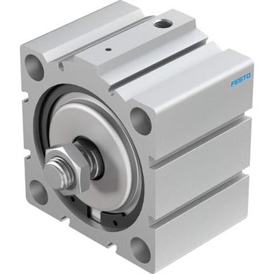 Festo Pneumatic Compact Cylinder - 188307, 80mm Bore, 25mm Stroke, AEVC Series, Single Acting with Return Spring Acting [AEVC-80-25-A-P]; 281-1550