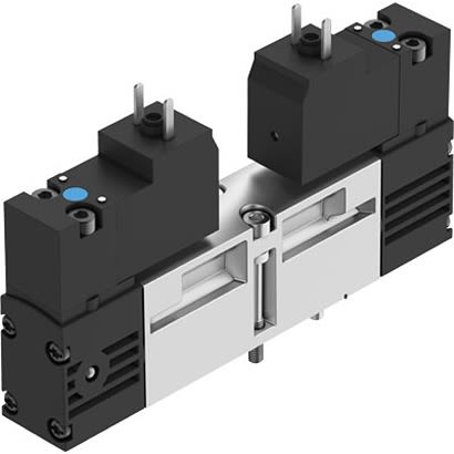 Festo 5/2-Way, Bistable, Dominant Pneumatic Solenoid/Pilot-Operated Control Valve - Electrical G 1/8 VSVA Series 24V [VSVA-B-D52-H-A2-1C1]; 281-1750