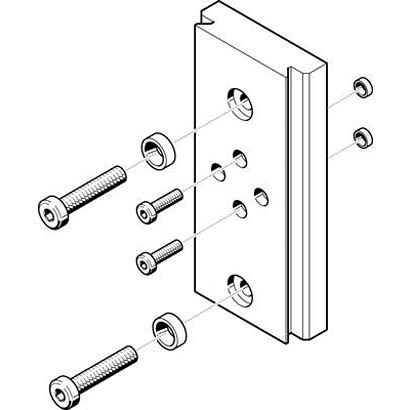 Festo Adapter HMSV-20, For Use With Pneumatic Cylinder & Actuator [HMSV-20]; 281-2228