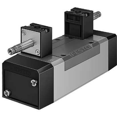 Festo 5/3-Way, Pressurised Pneumatic Solenoid/Pilot-Operated Control Valve - Electrical G 3/8 MN1H Series 24V dc, 159696 [MN1H-5/3B-D-2-S-C]; 281-2392