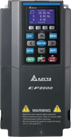 Delta Electronics Variable Speed Drive, 3.7 kW, 3 Phase, 460 V, 8.5/6 A, CP2000 Series [VFD037CP4EB-21]; 281-2519