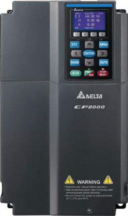 Delta Electronics Variable Speed Drive, 18.5 kW, 3 Phase, 460 V, 38/32 A, CP2000 Series [VFD185CP4EB-21]; 281-2532
