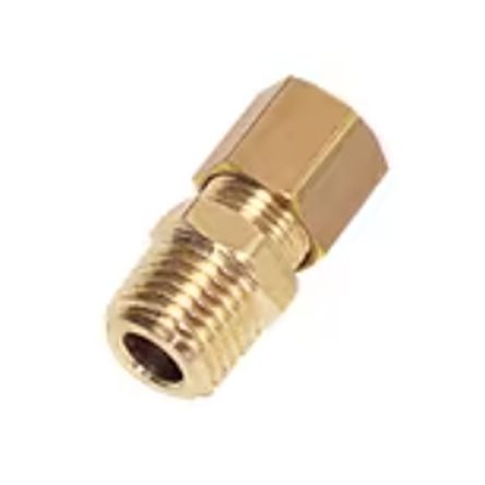 Legris Brass Pipe Fitting, Straight Push Fit Compression Olive, Male BSPT 1/8in BSPT 1/8in 5mm [0105 05 10]; 281-3199