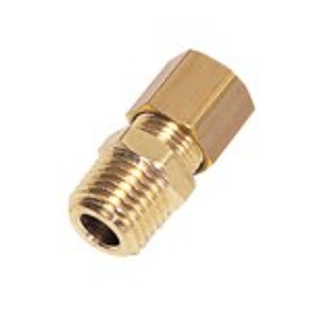 Legris Brass Pipe Fitting, Straight Push Fit Compression Olive, Male NPT 1/4in 1/4in 8mm [0105 08 14]; 281-3204