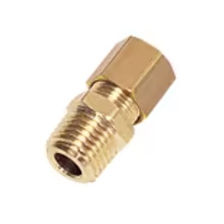 Legris Brass Pipe Fitting, Straight Push Fit Compression Olive, Male BSPT 1/2in BSPT 1/2in 18mm [0105 18 21]; 281-3206