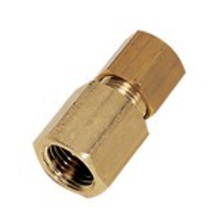 Legris Brass Pipe Fitting, Straight Push Fit Compression Olive, Female BSPP 1/8in BSPP 1/8in 6mm [0114 06 10]; 281-3219