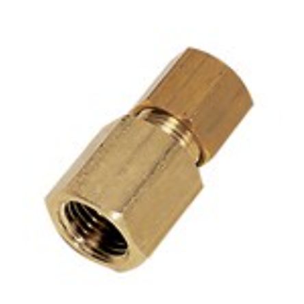 Legris Brass Pipe Fitting, Straight Push Fit Compression Olive, Female BSPP 1/4in BSPP 1/4in 12mm [0114 12 13]; 281-3226