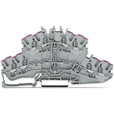 WAGO 2002-2408 22 (TOPJOB S) Series Grey, 2.5mm², 2-Level, Push In Termination, ATEX, Ex, IECEx [2002-2408]; 281-5866