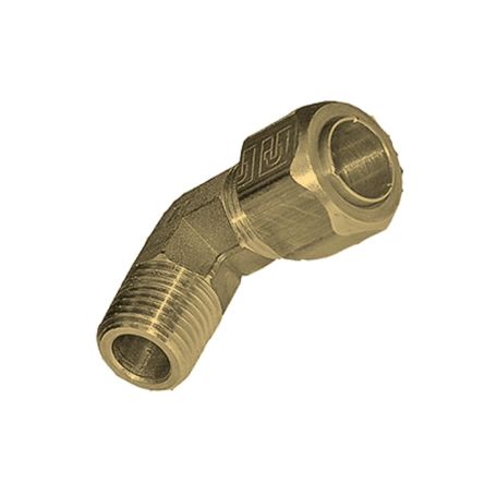Legris Brass Pipe Fitting, 90° Compression Stud Fitting, Male BSPT 1/4in 8mm [C3BMB8-1/4]; 281-7051