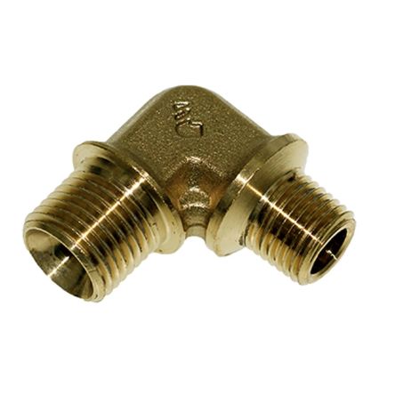 Legris Brass Pipe Fitting, 90° Compression 90° Elbow, Male BSPT 1/8in 6mm [EW6-1/8B]; 281-7057