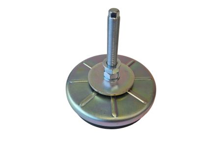 Serious 20mm 200mm Dia. Natural Rubber Levelling Adjustable Foot, 5500kg Static Load Capacity [10305]; 281-9783