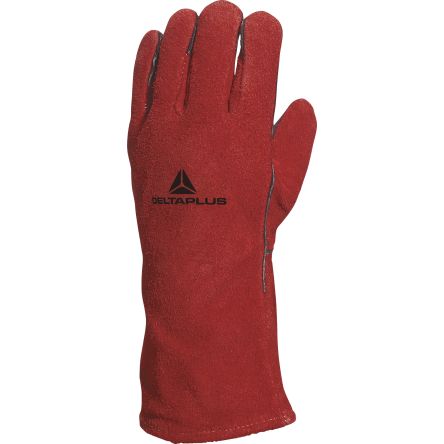Delta Plus CA515R Red Leather Heat Resistant Work Gloves, Size 10 [CA515R10]; 282-0895