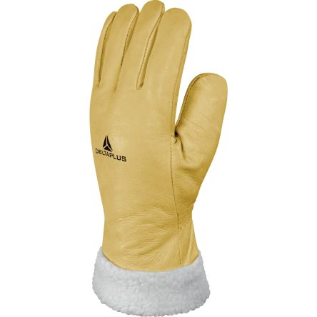 Delta Plus FBF15 Yellow Leather Thermal Work Gloves, Size 10 [FBF1510]; 282-0908