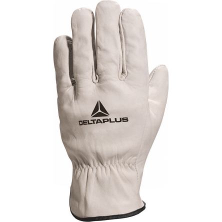 Delta Plus FBN49 White Leather Abrasion Resistant, Cut Resistant, Tear Resistant Work Gloves, Size 9 [FBN4909]; 282-0915