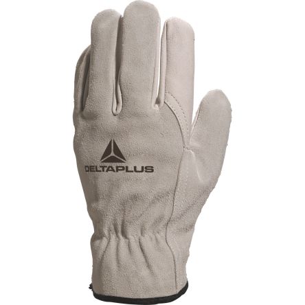 Delta Plus FCN29 Grey Leather Abrasion Resistant, Cut Resistant, Tear Resistant Work Gloves, Size 9 [FCN2909]; 282-0919